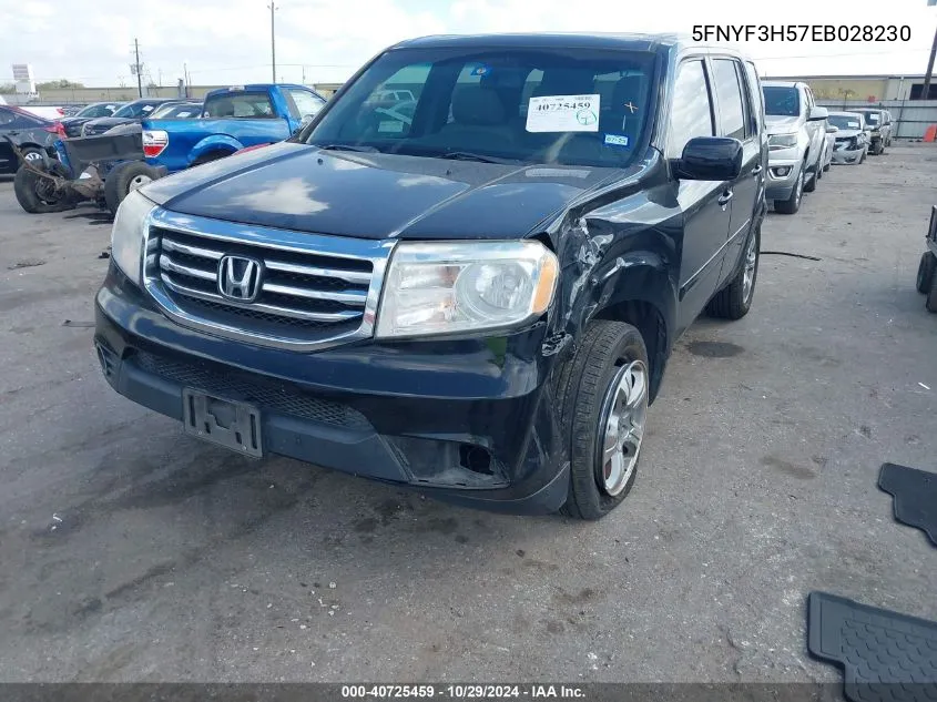 2014 Honda Pilot Ex-L VIN: 5FNYF3H57EB028230 Lot: 40725459