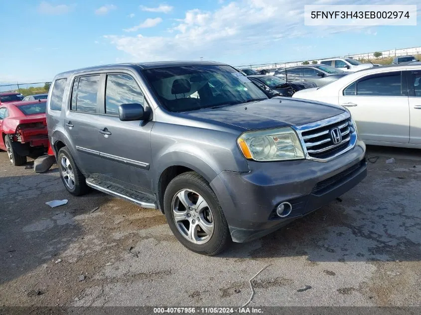 2014 Honda Pilot Ex VIN: 5FNYF3H43EB002974 Lot: 40767956