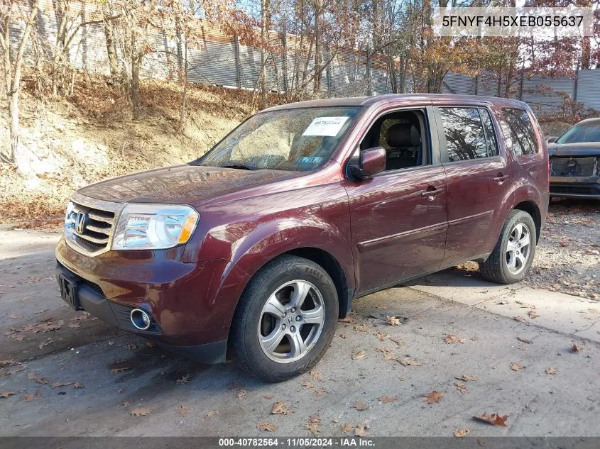 2014 Honda Pilot Ex-L VIN: 5FNYF4H5XEB055637 Lot: 40782564