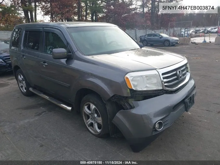 2014 Honda Pilot Ex VIN: 5FNYF4H47EB003874 Lot: 40875150