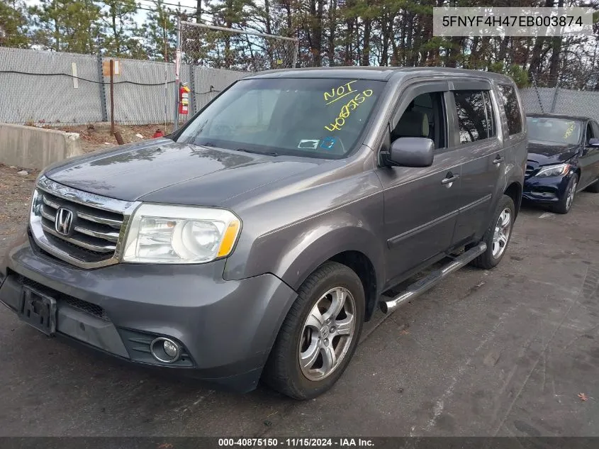 2014 Honda Pilot Ex VIN: 5FNYF4H47EB003874 Lot: 40875150