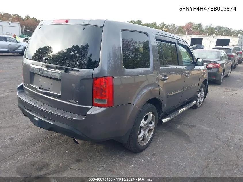 2014 Honda Pilot Ex VIN: 5FNYF4H47EB003874 Lot: 40875150