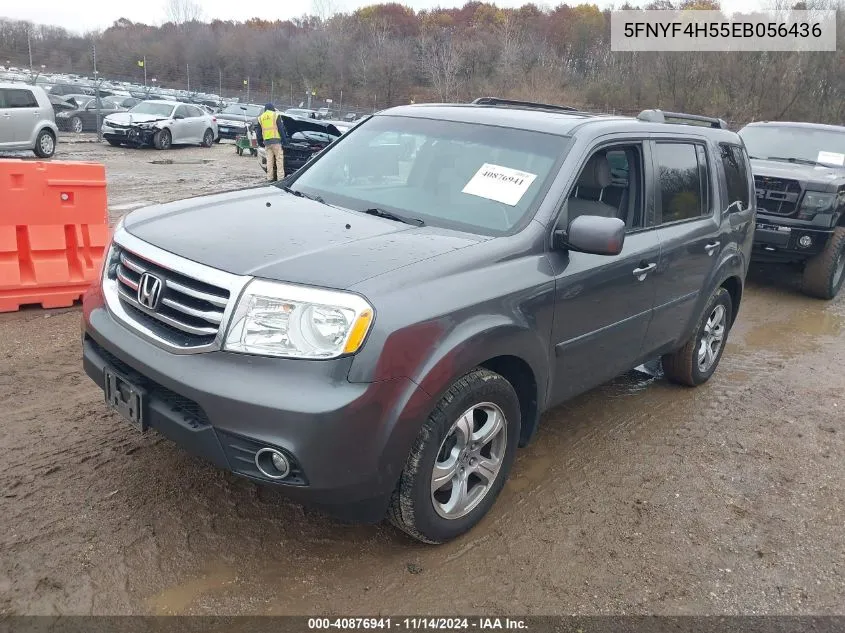 2014 Honda Pilot Ex-L VIN: 5FNYF4H55EB056436 Lot: 40876941