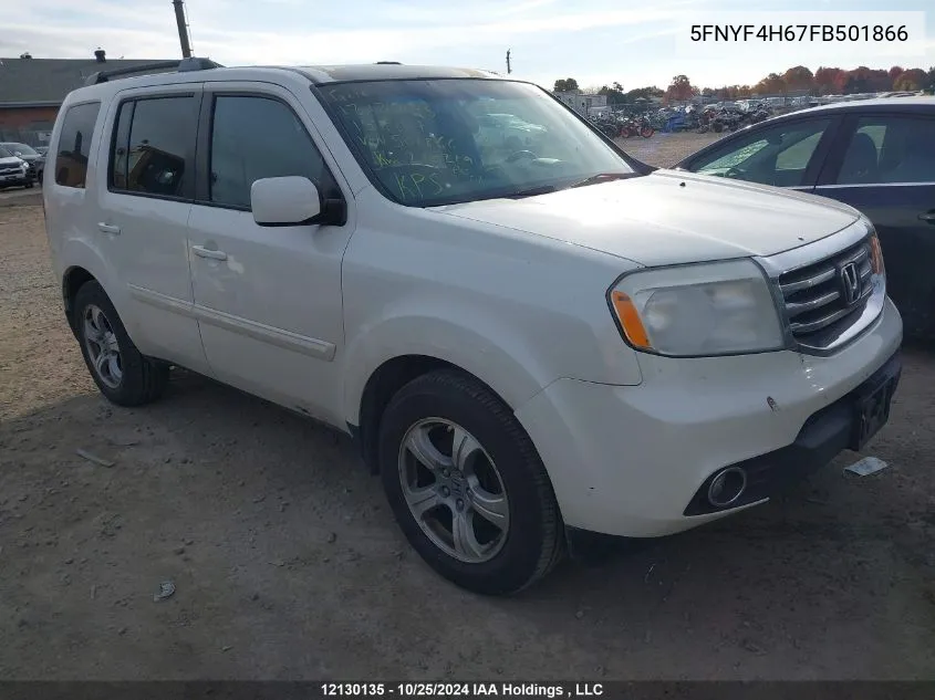 2015 Honda Pilot VIN: 5FNYF4H67FB501866 Lot: 12130135