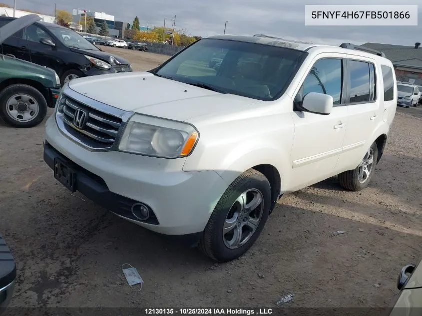 2015 Honda Pilot VIN: 5FNYF4H67FB501866 Lot: 12130135