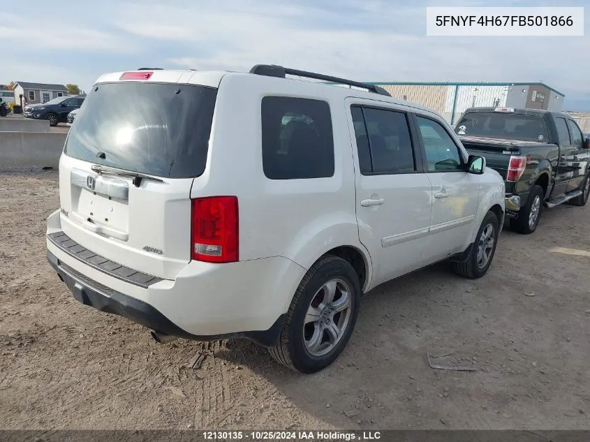 2015 Honda Pilot VIN: 5FNYF4H67FB501866 Lot: 12130135