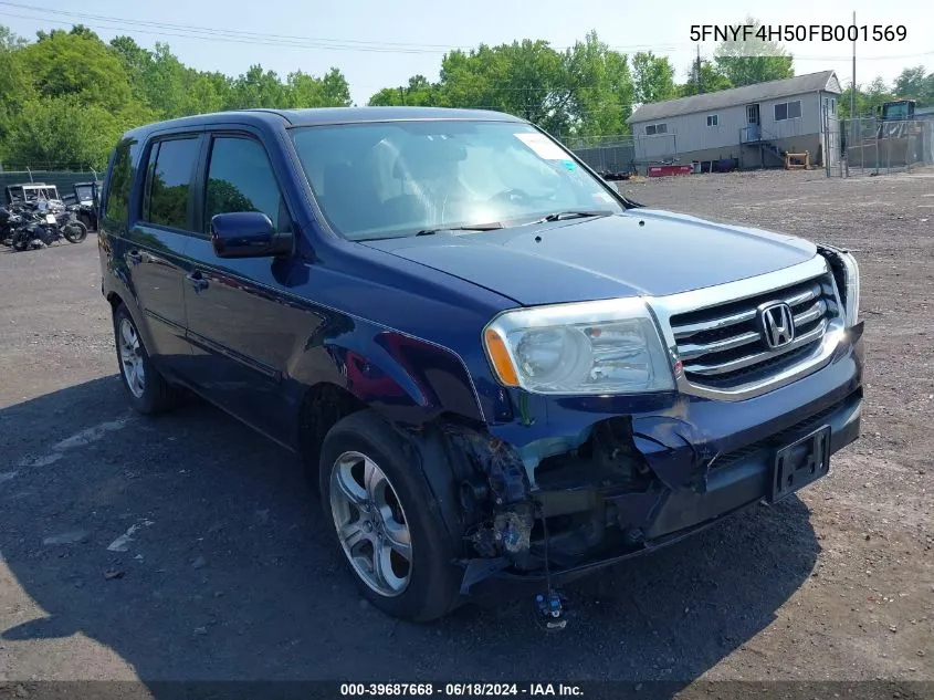 2015 Honda Pilot Ex-L VIN: 5FNYF4H50FB001569 Lot: 39687668