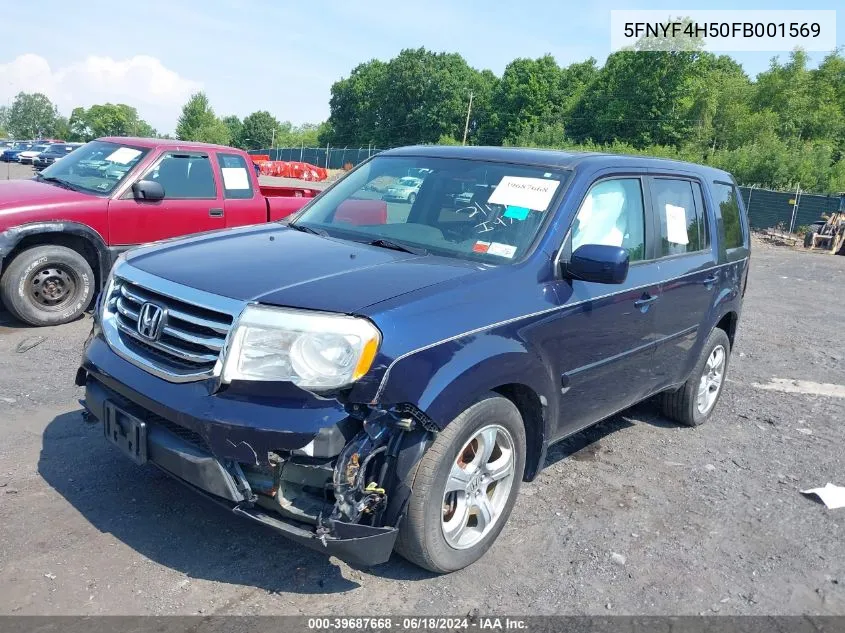 2015 Honda Pilot Ex-L VIN: 5FNYF4H50FB001569 Lot: 39687668