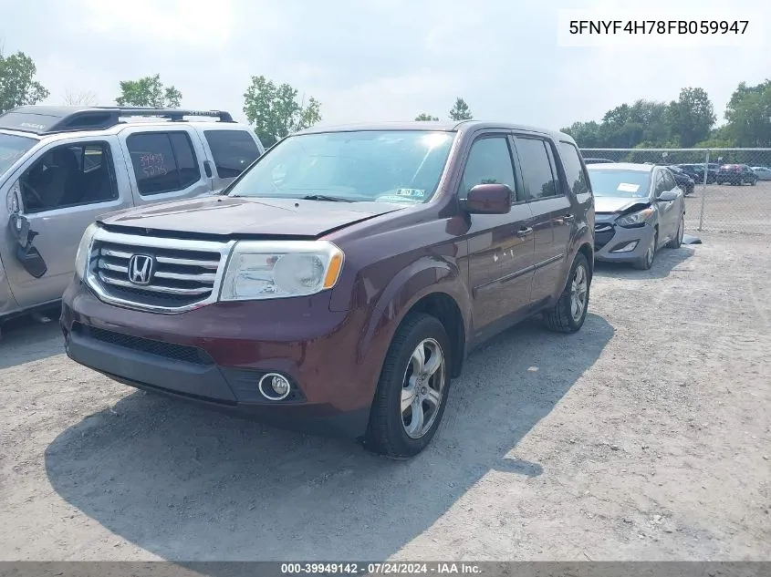 5FNYF4H78FB059947 2015 Honda Pilot Ex-L