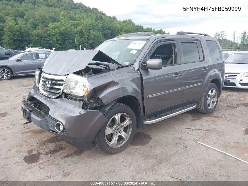 2015 Honda Pilot Ex-L VIN: 5FNYF4H75FB059999 Lot: 40037157