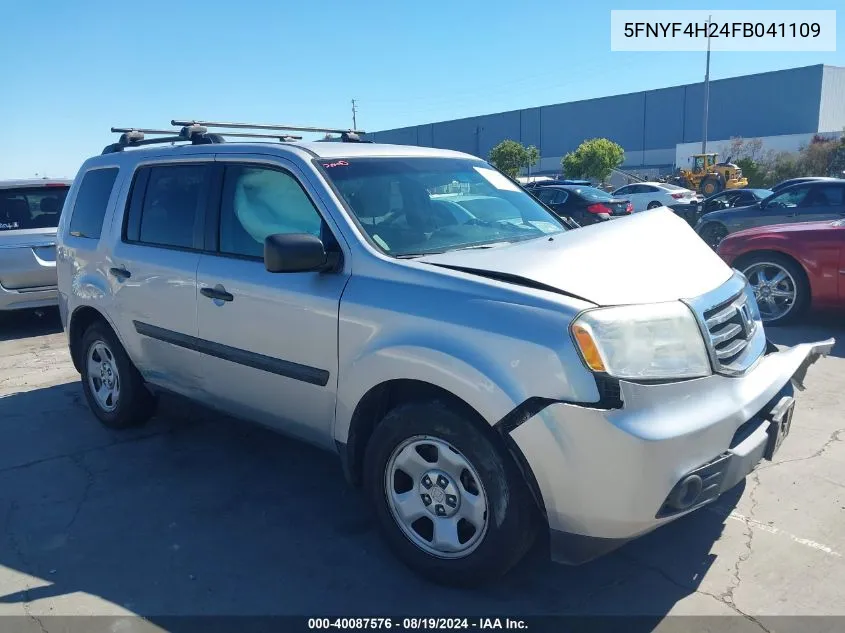 2015 Honda Pilot Lx VIN: 5FNYF4H24FB041109 Lot: 40087576