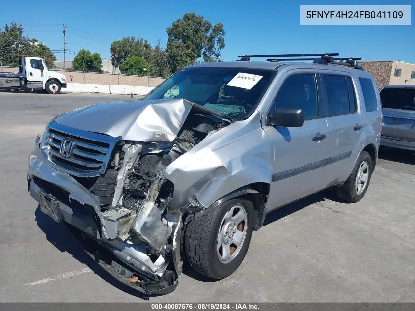 2015 Honda Pilot Lx VIN: 5FNYF4H24FB041109 Lot: 40087576