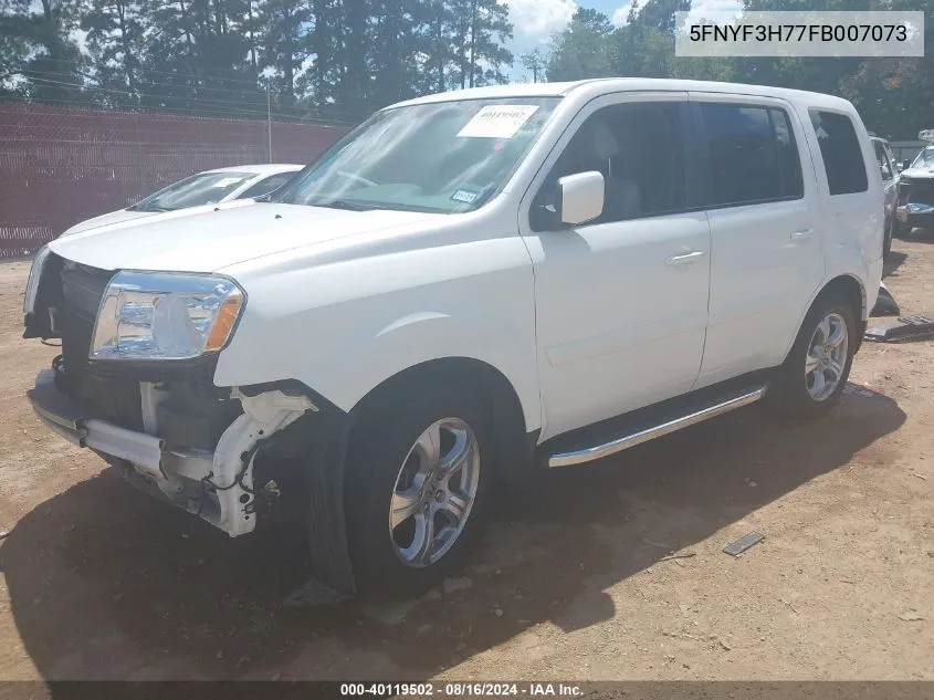 2015 Honda Pilot Ex-L VIN: 5FNYF3H77FB007073 Lot: 40119502