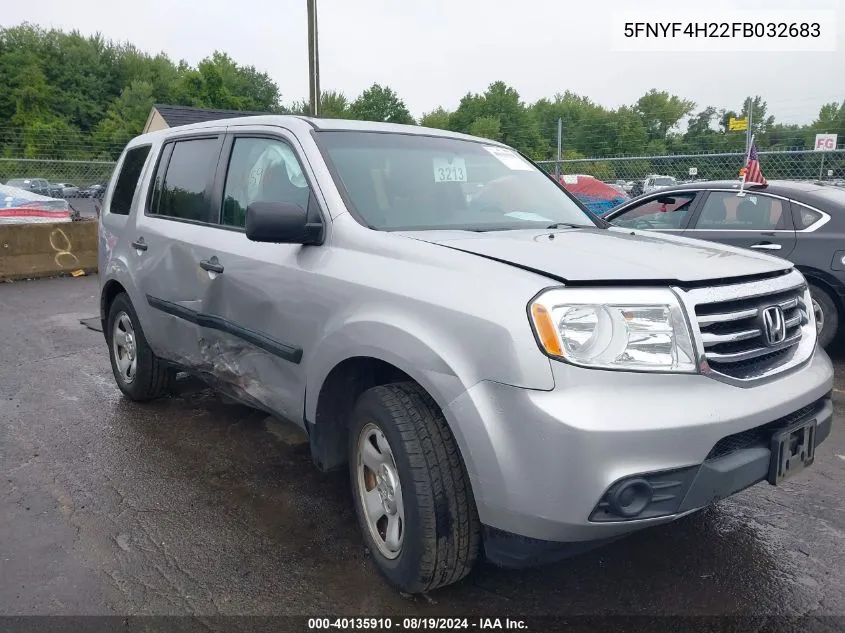 2015 Honda Pilot Lx VIN: 5FNYF4H22FB032683 Lot: 40135910