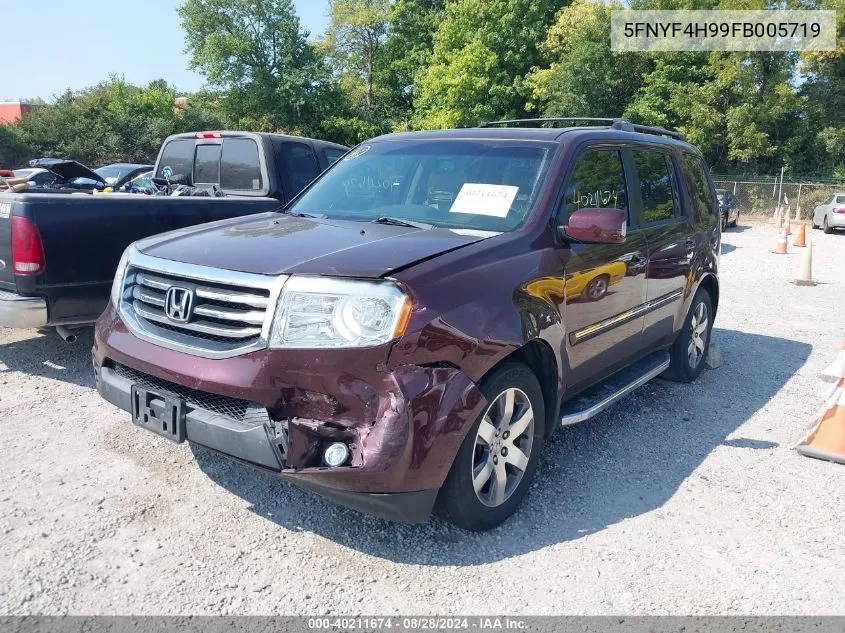 2015 Honda Pilot Touring VIN: 5FNYF4H99FB005719 Lot: 40211674