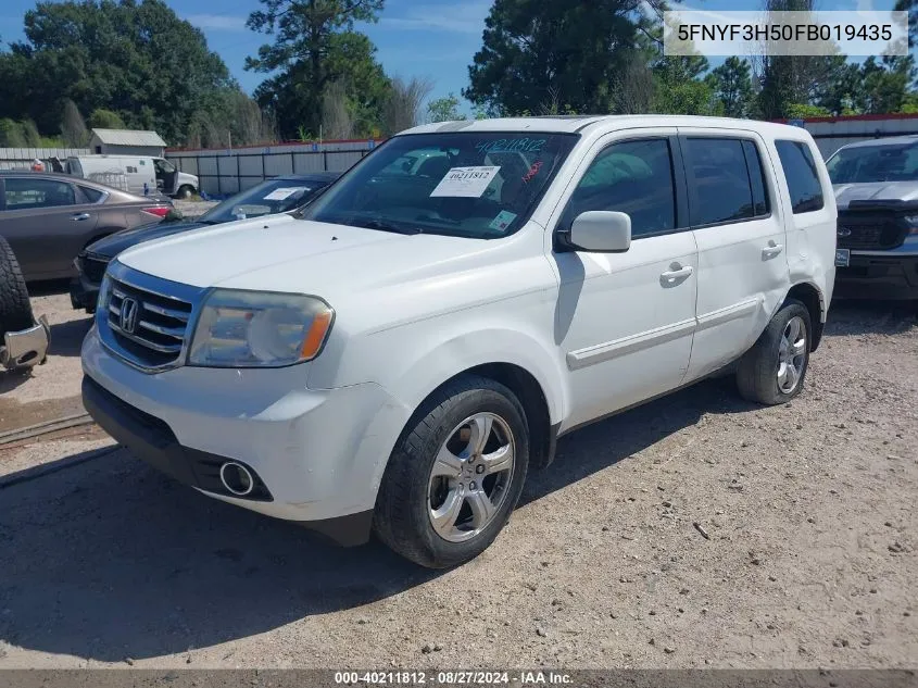 2015 Honda Pilot Ex-L VIN: 5FNYF3H50FB019435 Lot: 40211812