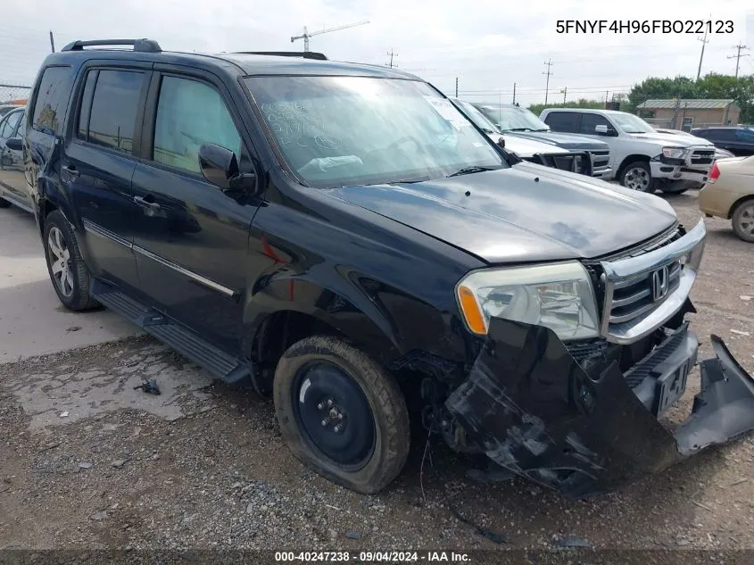 2015 Honda Pilot Touring VIN: 5FNYF4H96FBO22123 Lot: 40247238