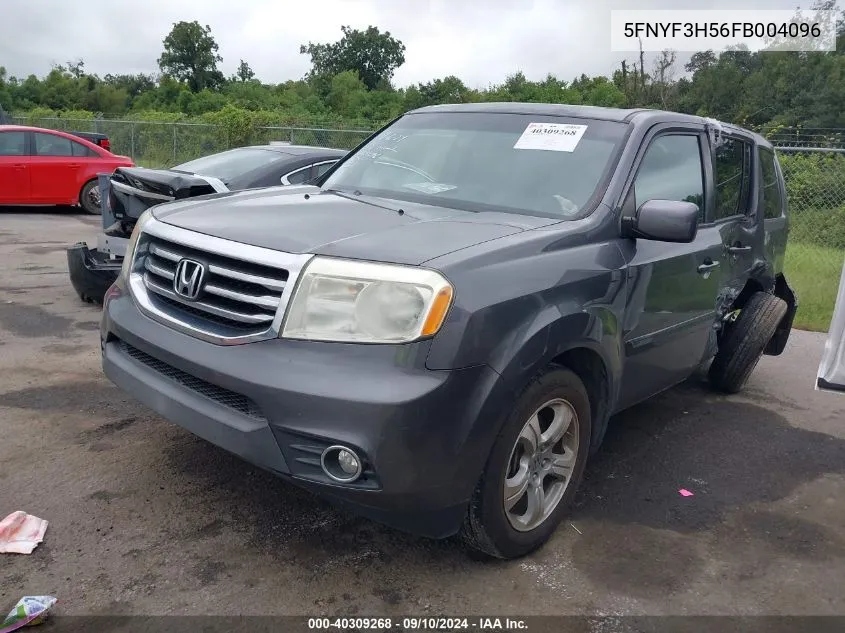 2015 Honda Pilot Ex-L VIN: 5FNYF3H56FB004096 Lot: 40309268