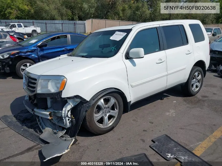 2015 Honda Pilot Exl VIN: 5FNYF4H50FB020638 Lot: 40315325