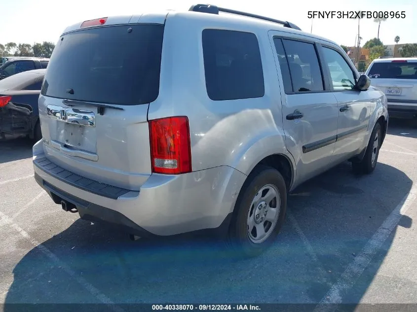 5FNYF3H2XFB008965 2015 Honda Pilot Lx