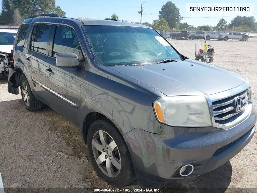 2015 Honda Pilot Touring VIN: 5FNYF3H92FB011890 Lot: 40648772