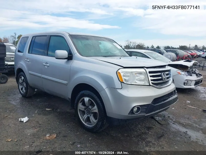 2015 Honda Pilot Se VIN: 5FNYF4H33FB077141 Lot: 40717574