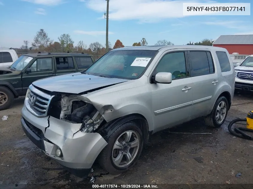 2015 Honda Pilot Se VIN: 5FNYF4H33FB077141 Lot: 40717574