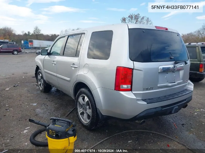 2015 Honda Pilot Se VIN: 5FNYF4H33FB077141 Lot: 40717574