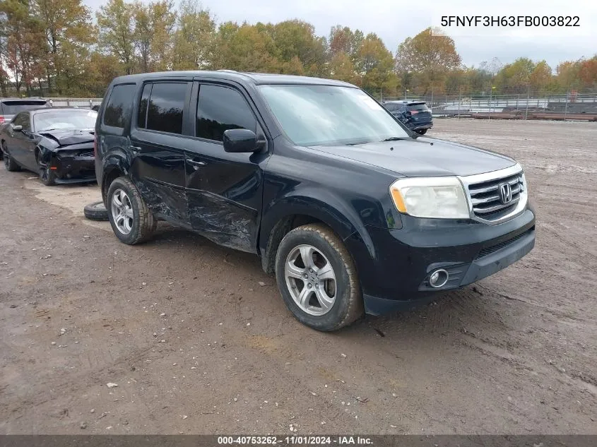 2015 Honda Pilot Ex-L VIN: 5FNYF3H63FB003822 Lot: 40753262