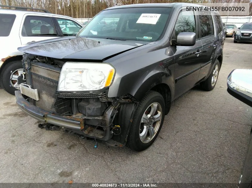 5FNYF4H55FB007092 2015 Honda Pilot Ex-L