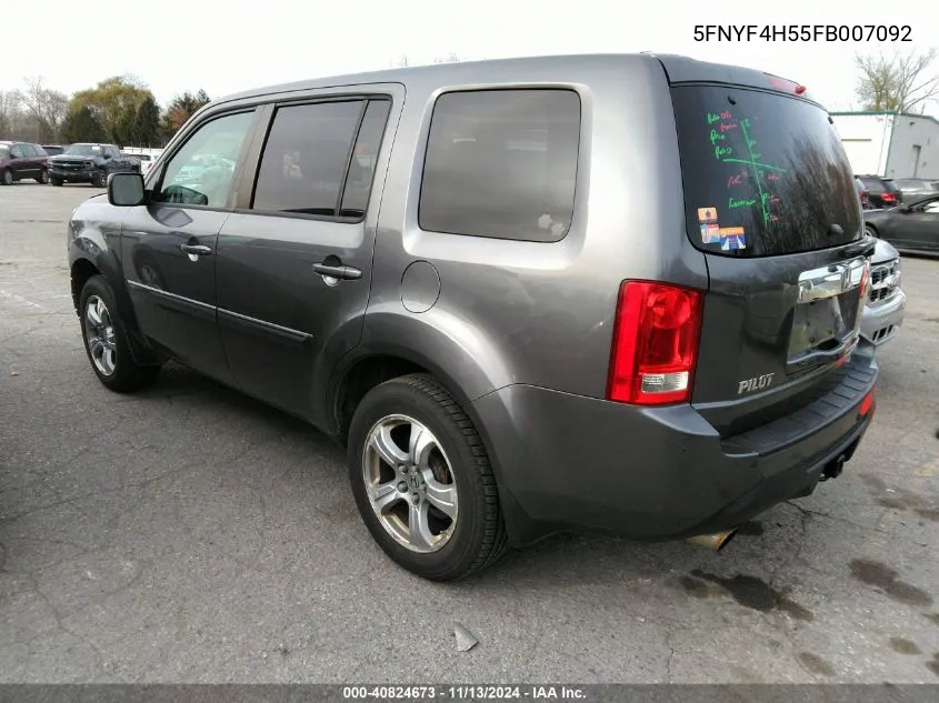 5FNYF4H55FB007092 2015 Honda Pilot Ex-L