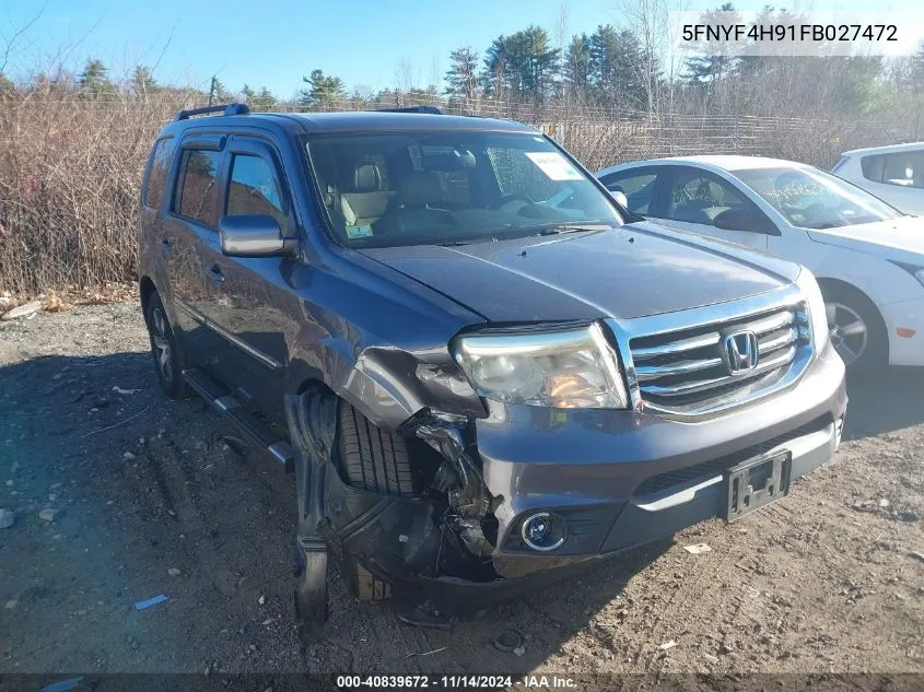 2015 Honda Pilot Touring VIN: 5FNYF4H91FB027472 Lot: 40839672