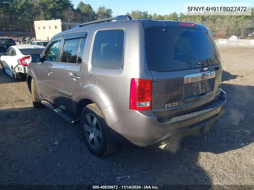 2015 Honda Pilot Touring VIN: 5FNYF4H91FB027472 Lot: 40839672