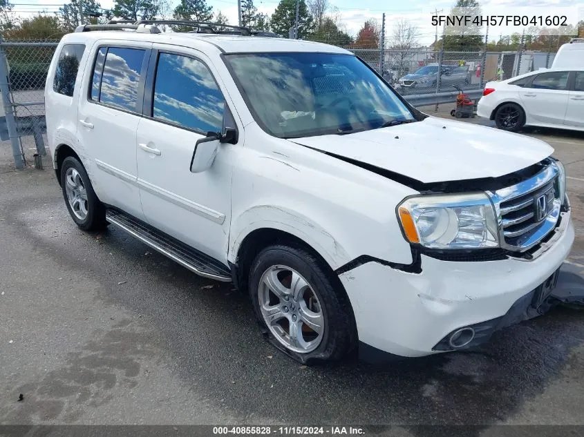 2015 Honda Pilot Ex-L VIN: 5FNYF4H57FB041602 Lot: 40855828