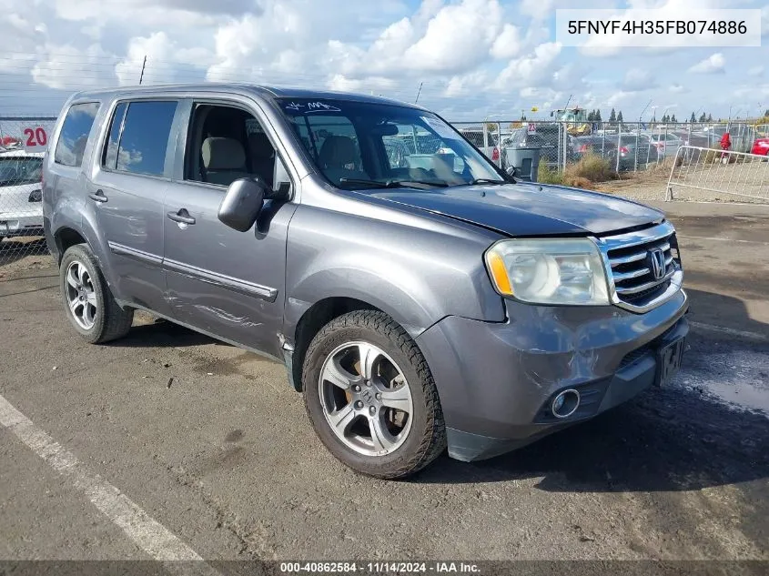 2015 Honda Pilot Se VIN: 5FNYF4H35FB074886 Lot: 40862584