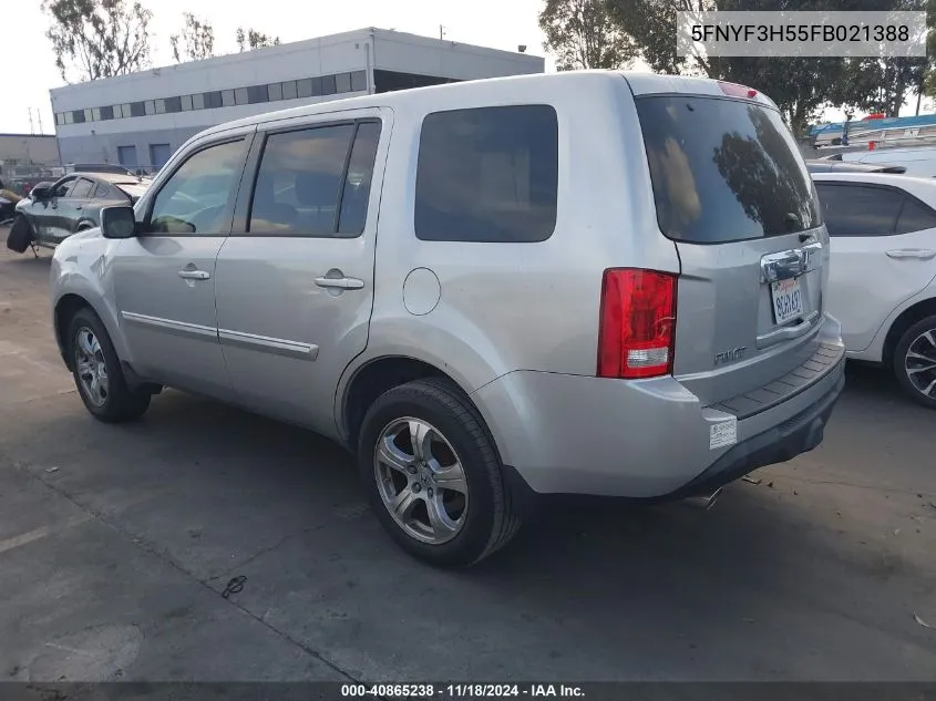 5FNYF3H55FB021388 2015 Honda Pilot Exl