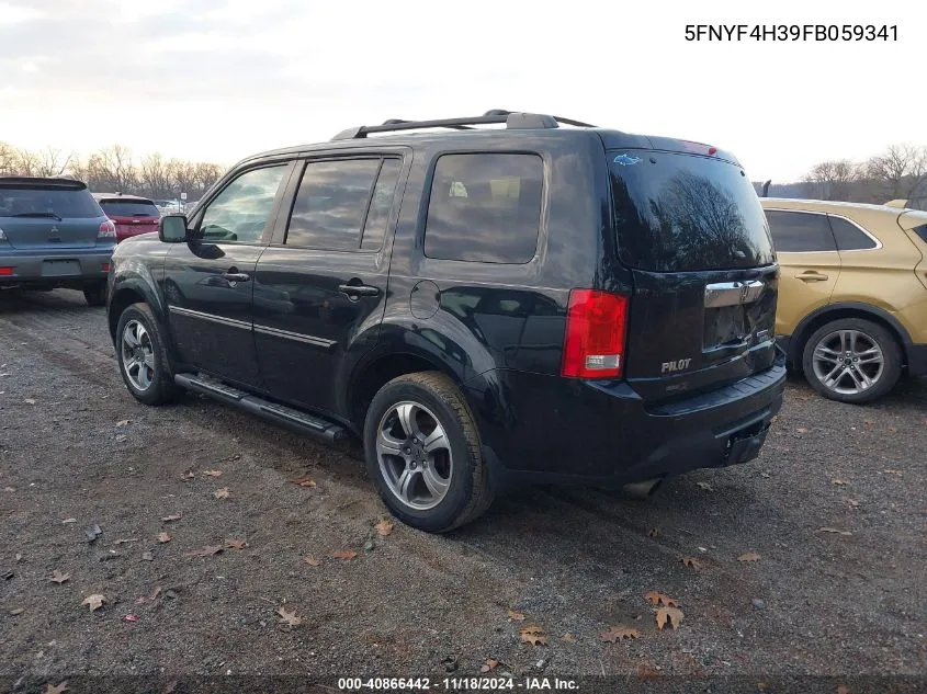 2015 Honda Pilot Se VIN: 5FNYF4H39FB059341 Lot: 40866442