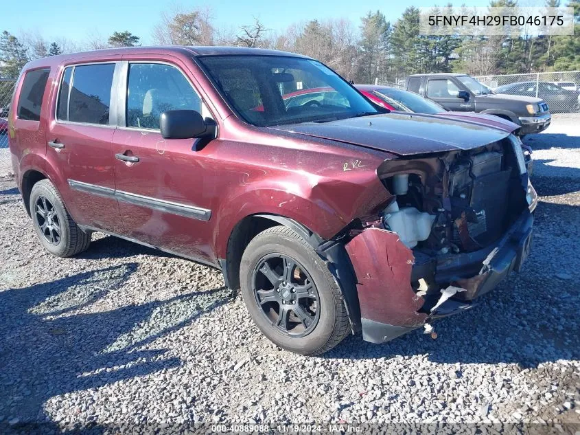 2015 Honda Pilot Lx VIN: 5FNYF4H29FB046175 Lot: 40889088