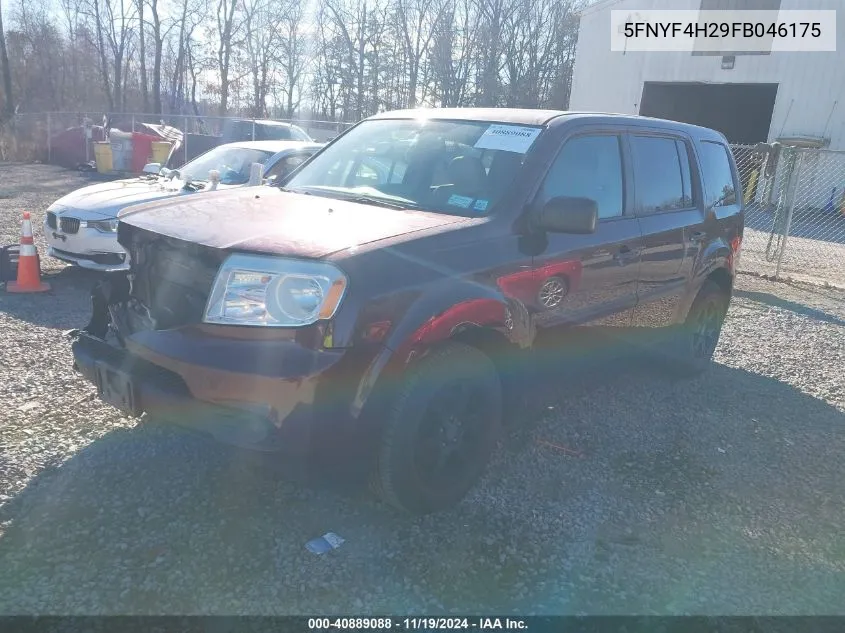 2015 Honda Pilot Lx VIN: 5FNYF4H29FB046175 Lot: 40889088