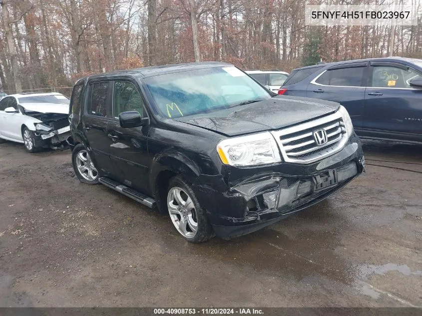 2015 Honda Pilot Ex-L VIN: 5FNYF4H51FB023967 Lot: 40908753