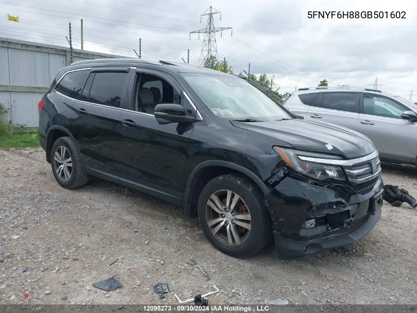 2016 Honda Pilot VIN: 5FNYF6H88GB501602 Lot: 12095273