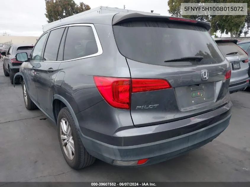 5FNYF5H10GB015072 2016 Honda Pilot Lx