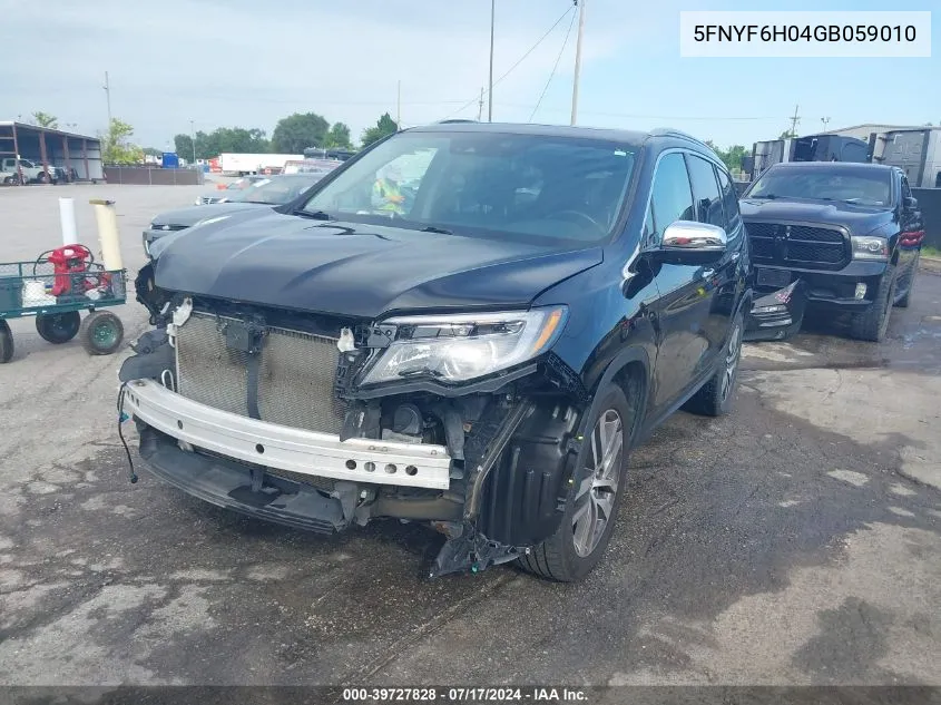 5FNYF6H04GB059010 2016 Honda Pilot Elite