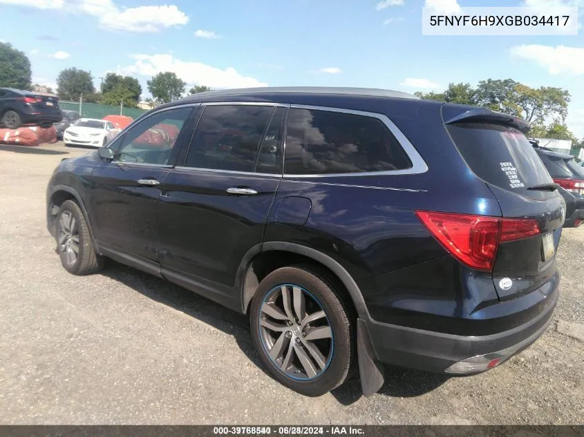 5FNYF6H9XGB034417 2016 Honda Pilot Touring