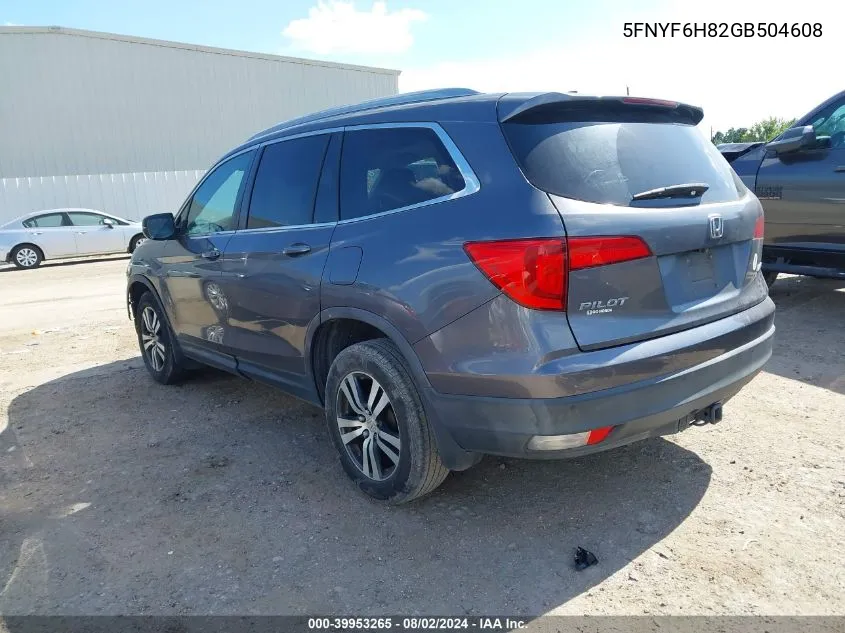 5FNYF6H82GB504608 2016 Honda Pilot Ex-L