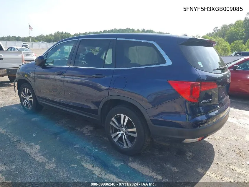 2016 Honda Pilot Ex VIN: 5FNYF5H3XGB009085 Lot: 39986248