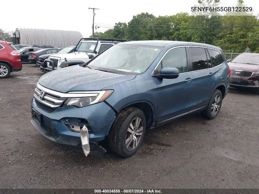 5FNYF6H55GB122529 2016 Honda Pilot Ex-L