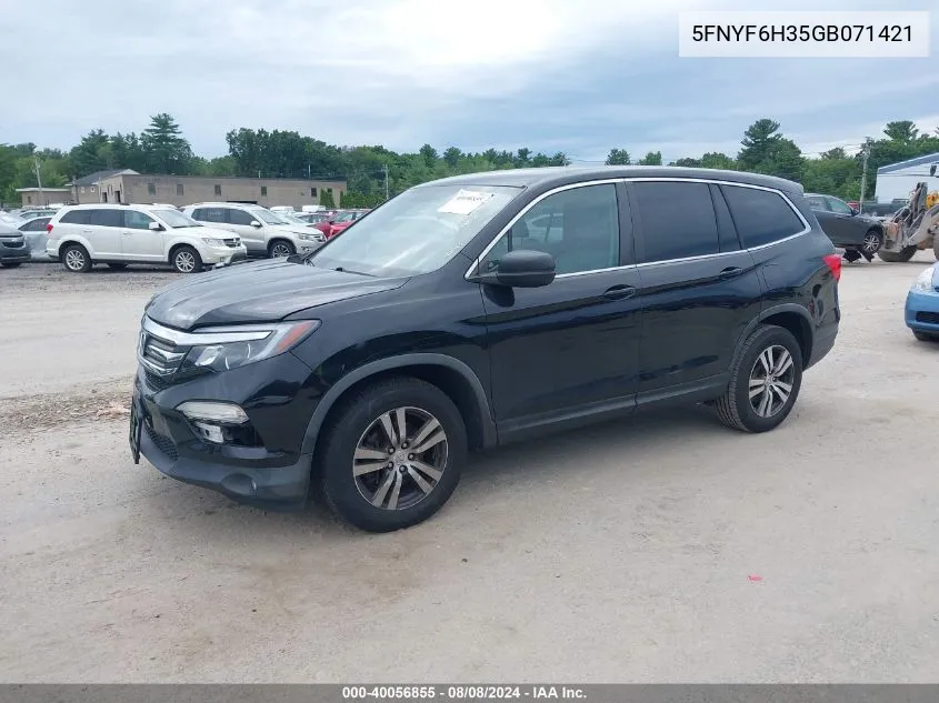 2016 Honda Pilot Ex VIN: 5FNYF6H35GB071421 Lot: 40056855