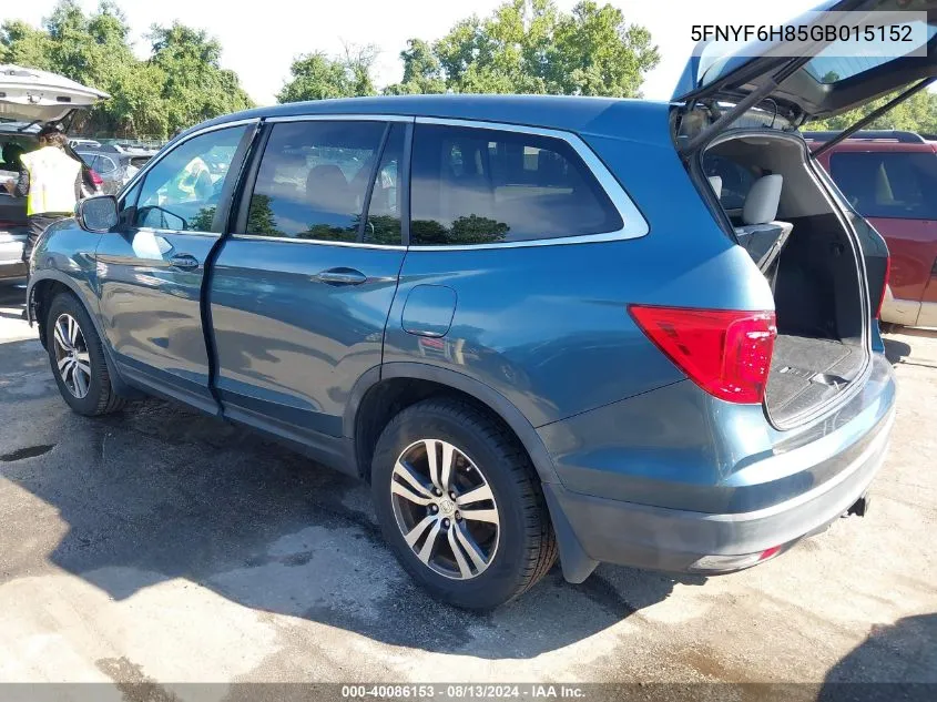 5FNYF6H85GB015152 2016 Honda Pilot Ex-L