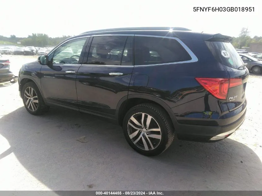 5FNYF6H03GB018951 2016 Honda Pilot Elite